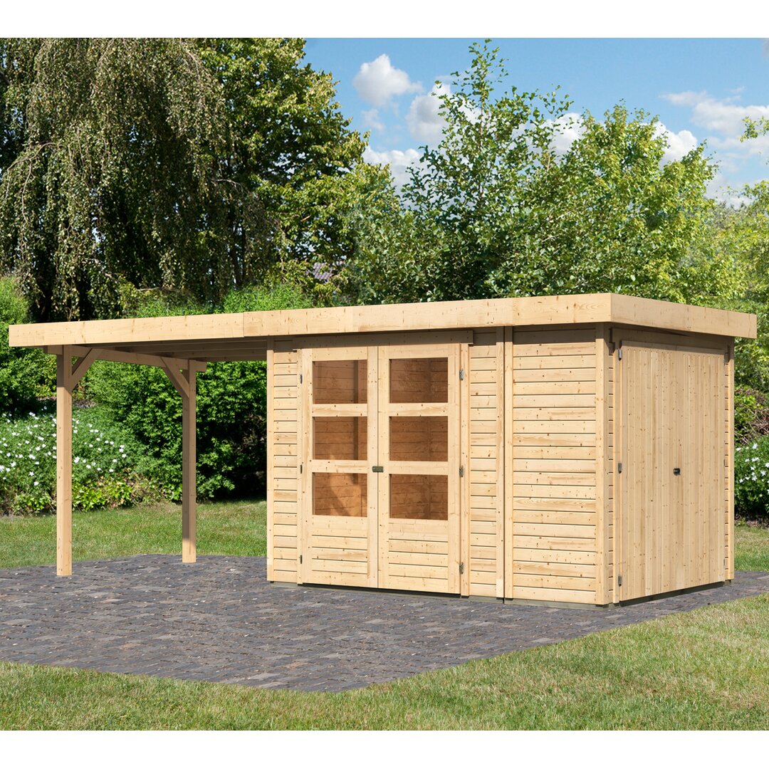 Gartenhaus Retola 2 mit Anbauschrank und Anbaudach 2,80 m Breite