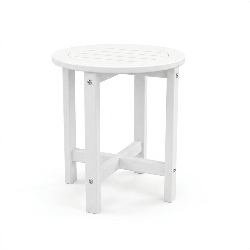 Table d'appoint ronde en HDPE de 18 po de diamètre x H 17 po, petite table de bout de patio résistante aux intempéries
