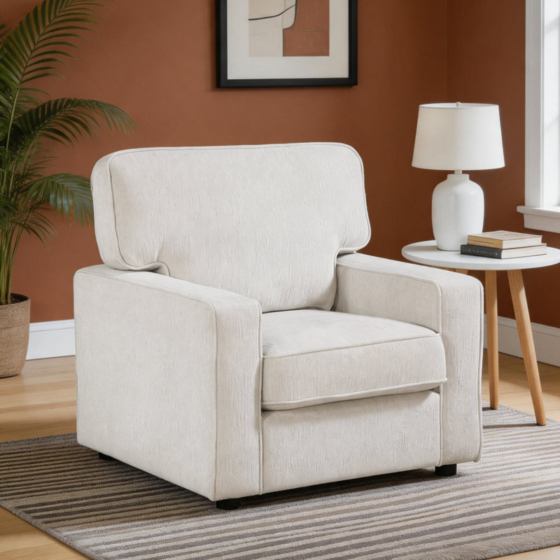 Fauteuil d'appoint Levid, Chenille beige