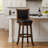 Abner Swivel Upholstered Faux Leather Counter Stool