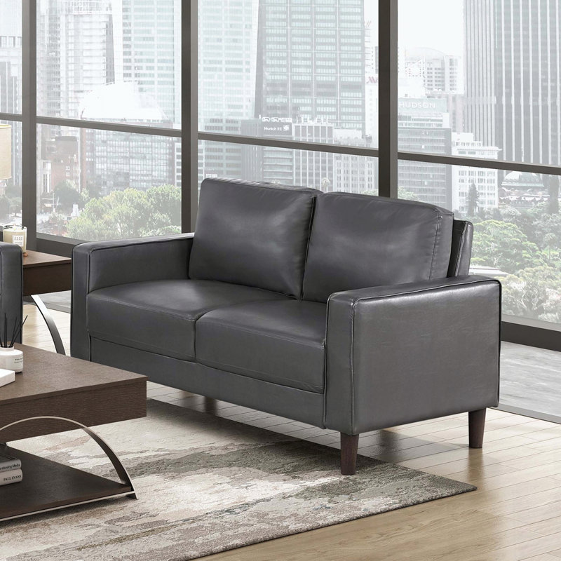 Causeuse en similicuir de style moderne avec accoudoirs
