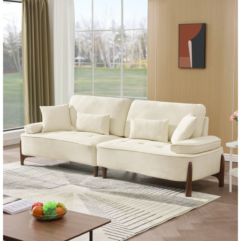 Canapé 103,4 po rembourré à trois places, Vert, H 34 po x l 103,4 po x P 33,5 po