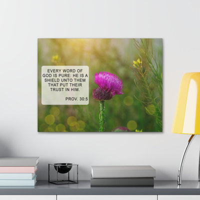 Proverbes 30: 5 «God Is Pure», verset biblique sur toile, art mural chrétien