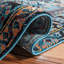 Tapis oriental bleu clair / noir Cayleen-806379264