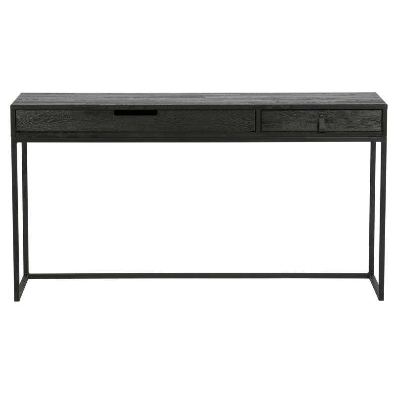 Silas Solid Wood Top Metal Base Writing Desk