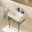 Console de salle de bain 24 "avec trop-plein, console en céramique-466307604