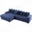 110.75" Modular L Shaped Sofa, Corduroy Fabric Sectional Couch,With A Movable Footstool, Cup Holders,Bring 8 Throw Pillows,Side Pocket,Unfold Into A Bed-1047168111