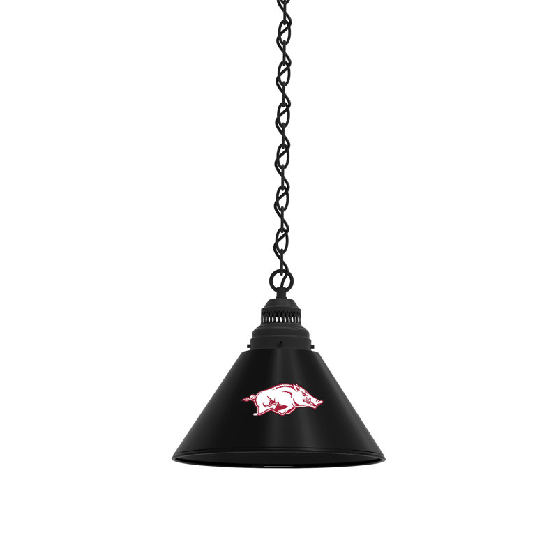 1 - Light Single Pendant, Black, Arkansas Razorbacks