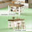 55.1" Kitchen Island – Counter Height, Open Shelves, Seats 2