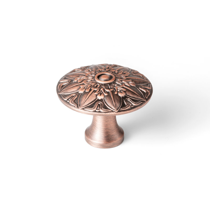 Poignée champignon 1 1/3 po de style rétro médiéval, Cuivre antique