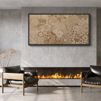 Abstract Beige Botanical Floral Minimalist Modern Panoramic Horizontal Boho Wall Art Decor