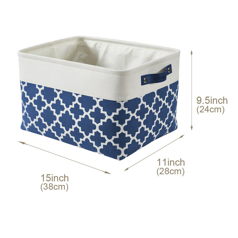 Ensemble de bacs de rangement pliables en tissu, Bleu, H 9,5 po x l 11 po x P 15 po, 4