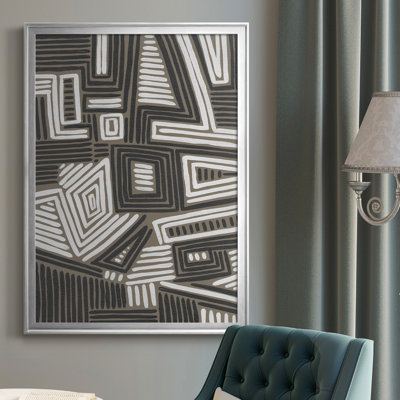 Toile abstraite encadrée de qualité abstraite Maze II - prête à être accrochée