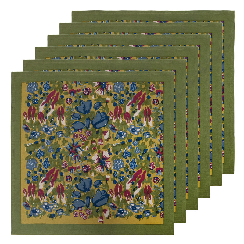 100% Cotton Square, Blue/Vert