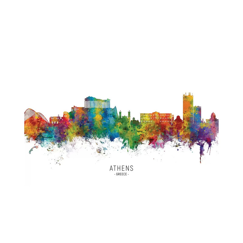 Athens Greece Skyline by Michael Tompsett - Wrapped Canvas Gallery-Wrapped Canvas Giclée, 20.32 cm H x 30.48 cm W