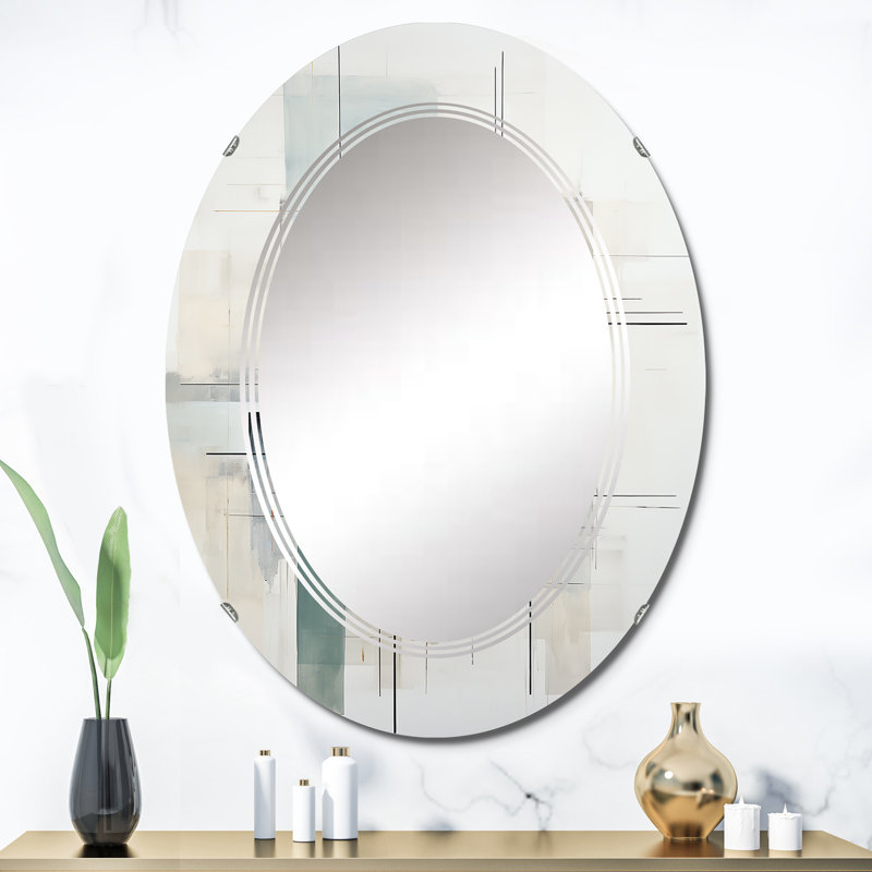 Skelsmergh - Miroir mural moderne ovale, 36 po x 24 po