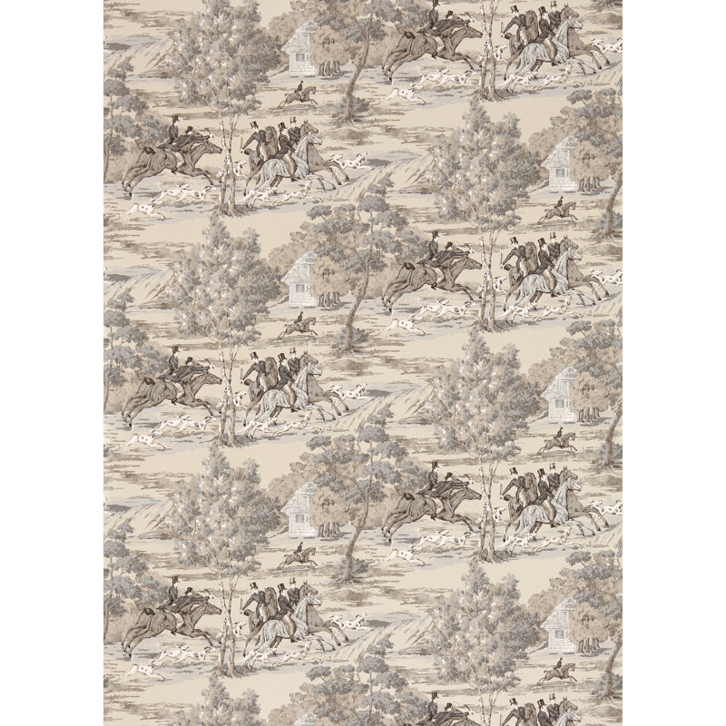 Tally Ho Wallpaper, Pearl/Gray