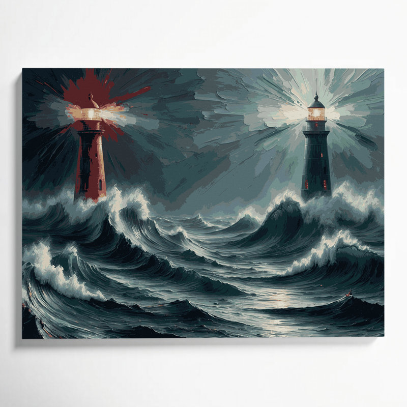 «Coastal Port and Starboard», art mural sur toile bleue, H 20 po x l 24 po