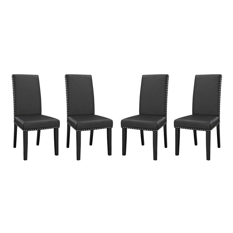 Chaise d'appoint Parcel de Modway, Vinyle, Noir, 4