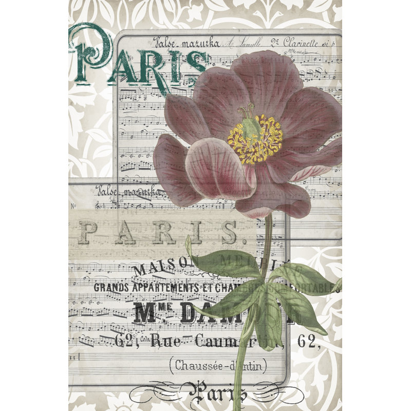 Musical Paris I by Jennifer Goldberger - Print on Canvas, 91cm H x 61cm W, Wrapped Canvas