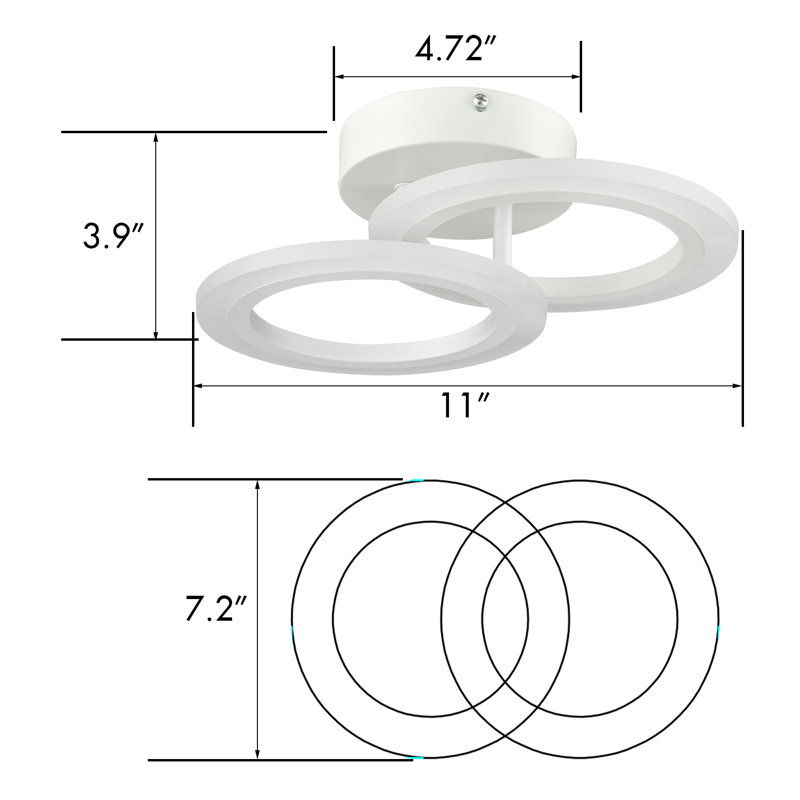 Modern LED Ceiling Light Matte White 15W 4000K