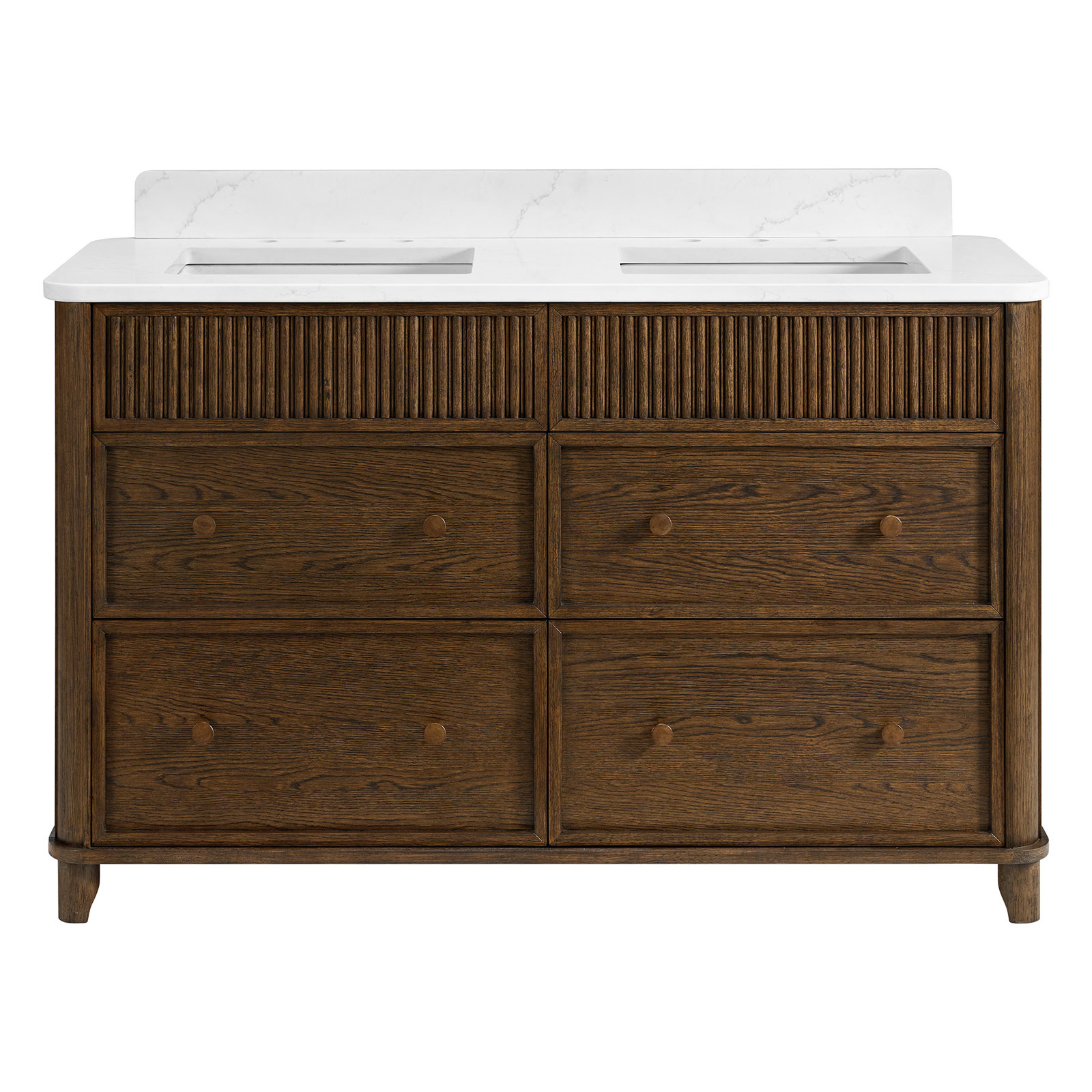 Kennedy Bathroom Vanity In Natural Enhanced Oak, Enhanced Brown Oak, 54"