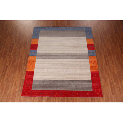 Handmade Striped Gabbeh Indian Area Rug