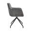 Chaise d'appoint de salle à manger Noah en tissu gris anthracite et pieds en métal noir