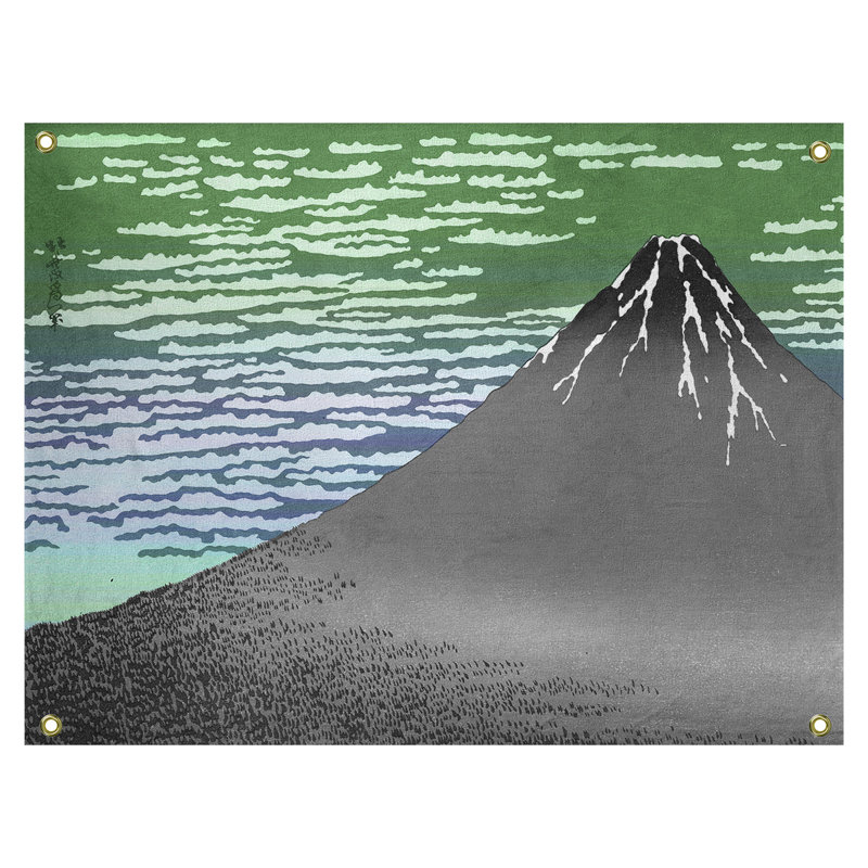 Tapisserie murale matinale fine Wind Clear, H 37,5 po x l 27,5 po, Vert / gris / mauve