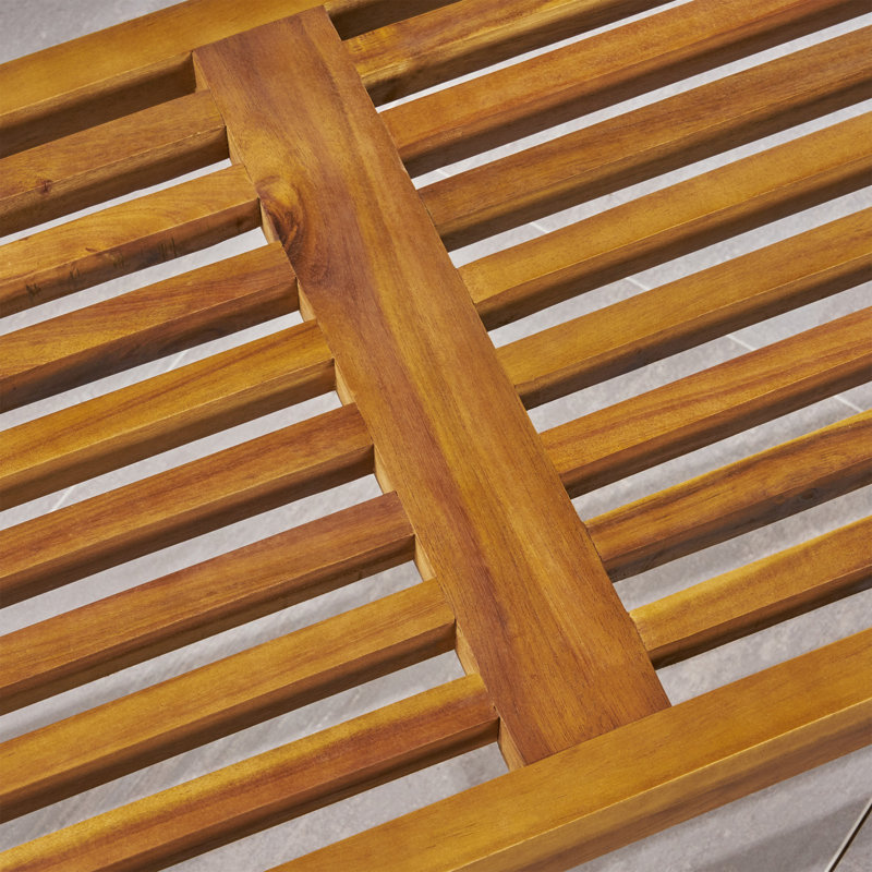 Banc de pique-nique en bois Yager, Teck / Noir