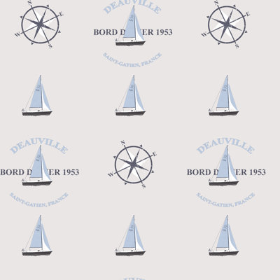 Nautical theme 10m x 53cm Matte Wallpaper Roll