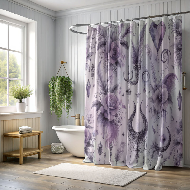 Rideau de douche standard 1 pièce Lilac Dream, H 74 po x l 71 po