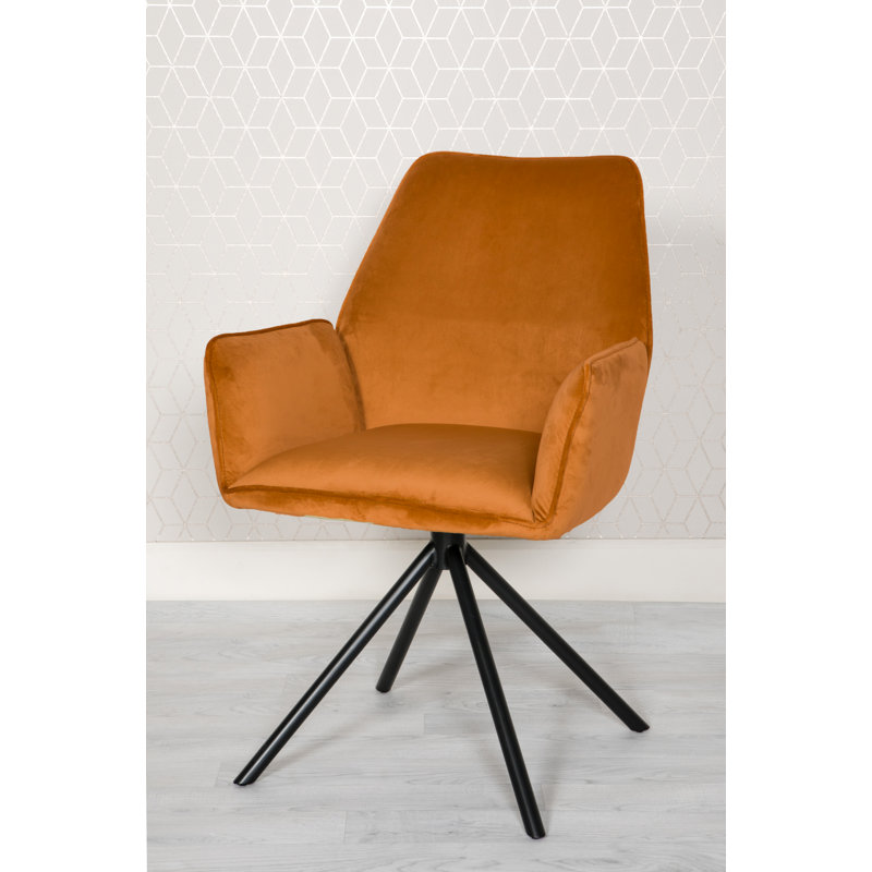 46cm H Upholstered Armchair, Burnt Orange