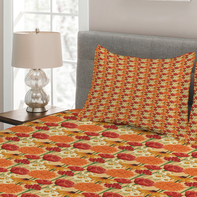 Farmhouse / Country Polyester Floral Coverlet