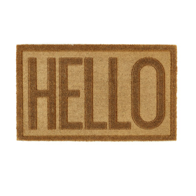 Indoor / Outdoor Embossed Coir HELLO Doormat