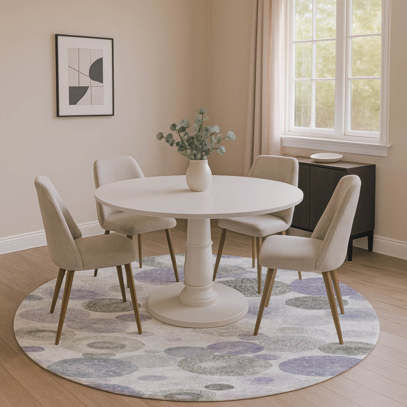 Premium Machine Washable Jakiyra AMF1896 Geometric Rug, Round 8'