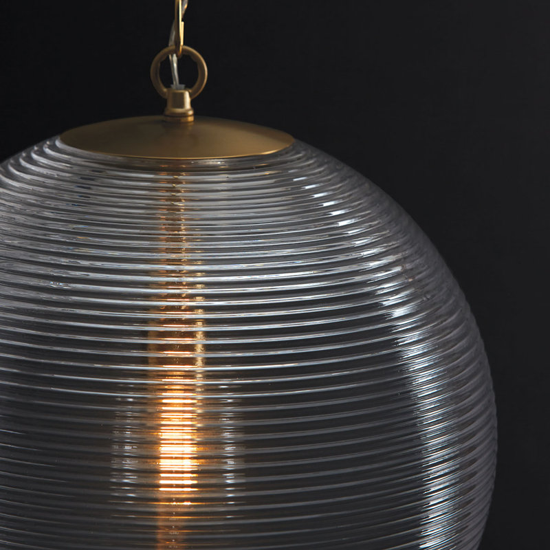 Luminaire suspendu à globe unique à 1 lumière, Laiton