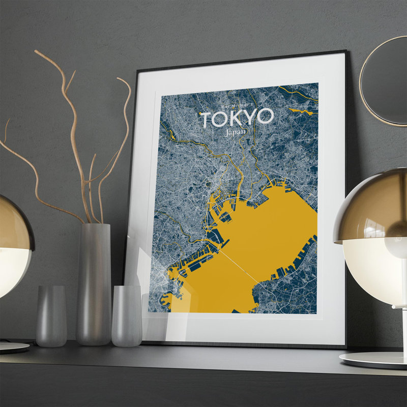 Tokyo City Map In Amuse - No Frame Print, 27.6cm H x 19.7cm W x 0.05cm D