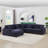 Eugenijus Reversible Modular 6 Piece Corner Sectional Couch with Ottoman-1355325564