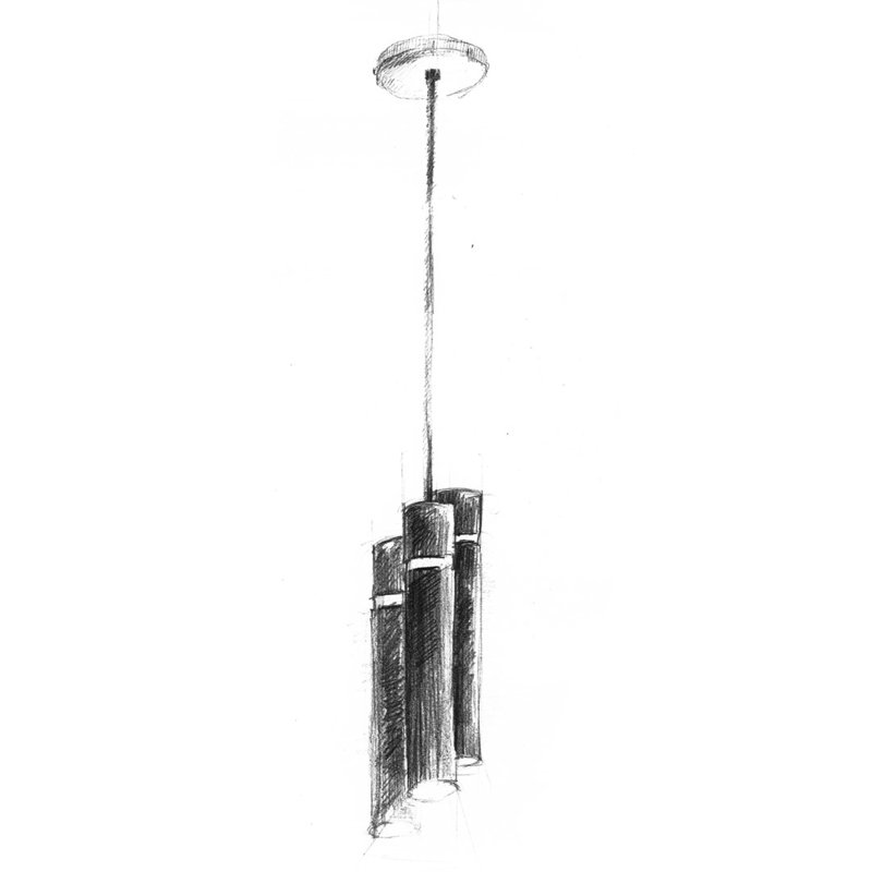 Lynx 6 - Light Black Cylinder Pendant