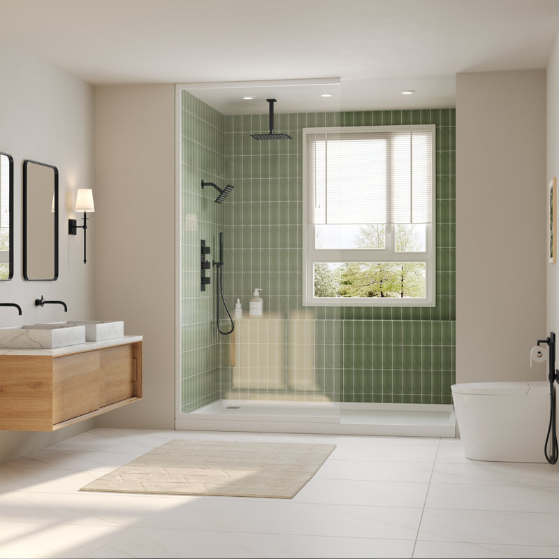 Système de pomme de douche double thermostatique au plafond, robinet de douche à pluie haute pression 12 po avec douchette