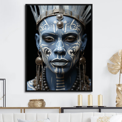 Noir et blanc «Native Spirit Warrior» sur toile