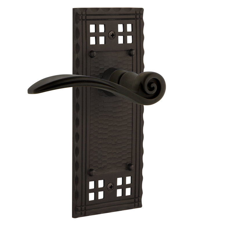 Craftsman Plate Single Dummy with Swan Lever, Oil-Rubbed Bronze, Left Handed