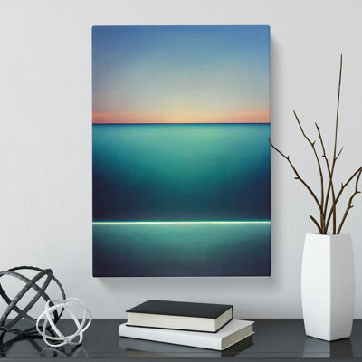Seascape Painting Minimalism - Wrapped Canvas