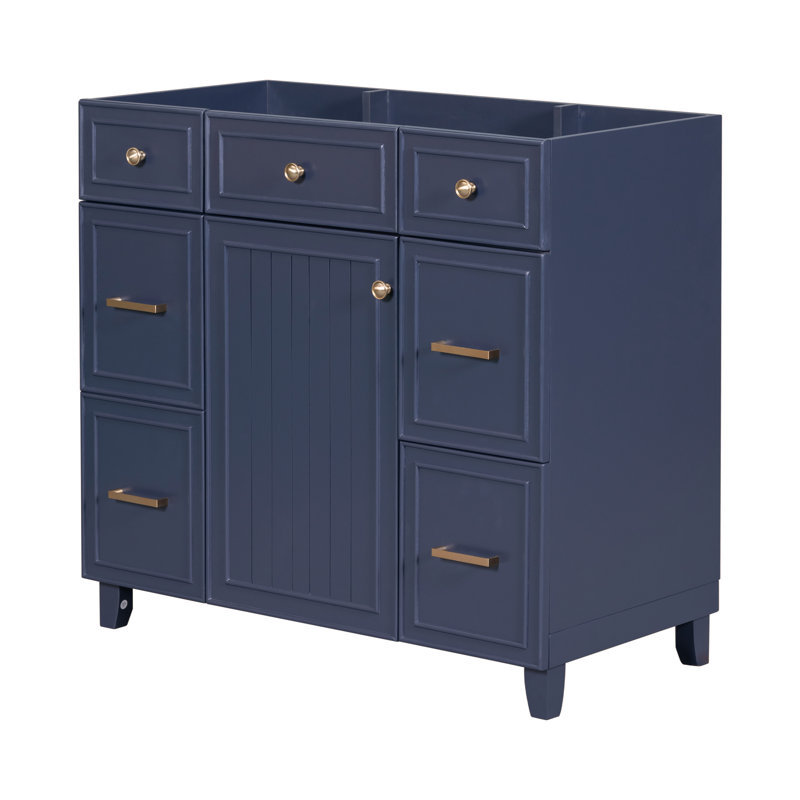 [Cabinet Only] 36" Bathroom Vanity(Sink not included), Navy Blue