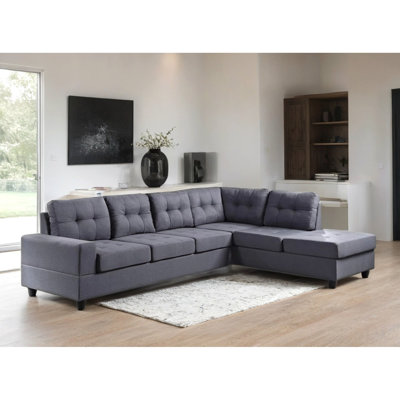 Canapé modulaire rembourré moderne avec méridienne réversible, grande assise, coussins de soutien en mousse, tissu durable, canapé de salon pour maison et appartement