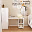 Bureau pliable extensible avec tablettes de rangement et roues mobiles pour petits appartements et bureaux, blanc-1662243950