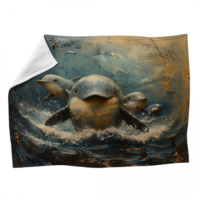 Dolphins Animal Machine Printed Throw Blanket