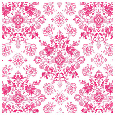 Pink Floral Damask Blankets