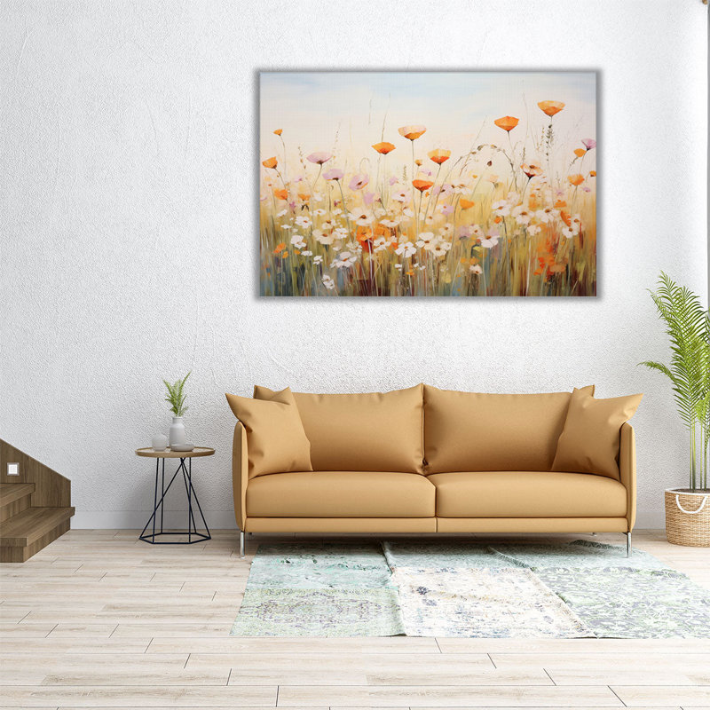 «Orange, blanc et rose», H 20 po x l 30 po